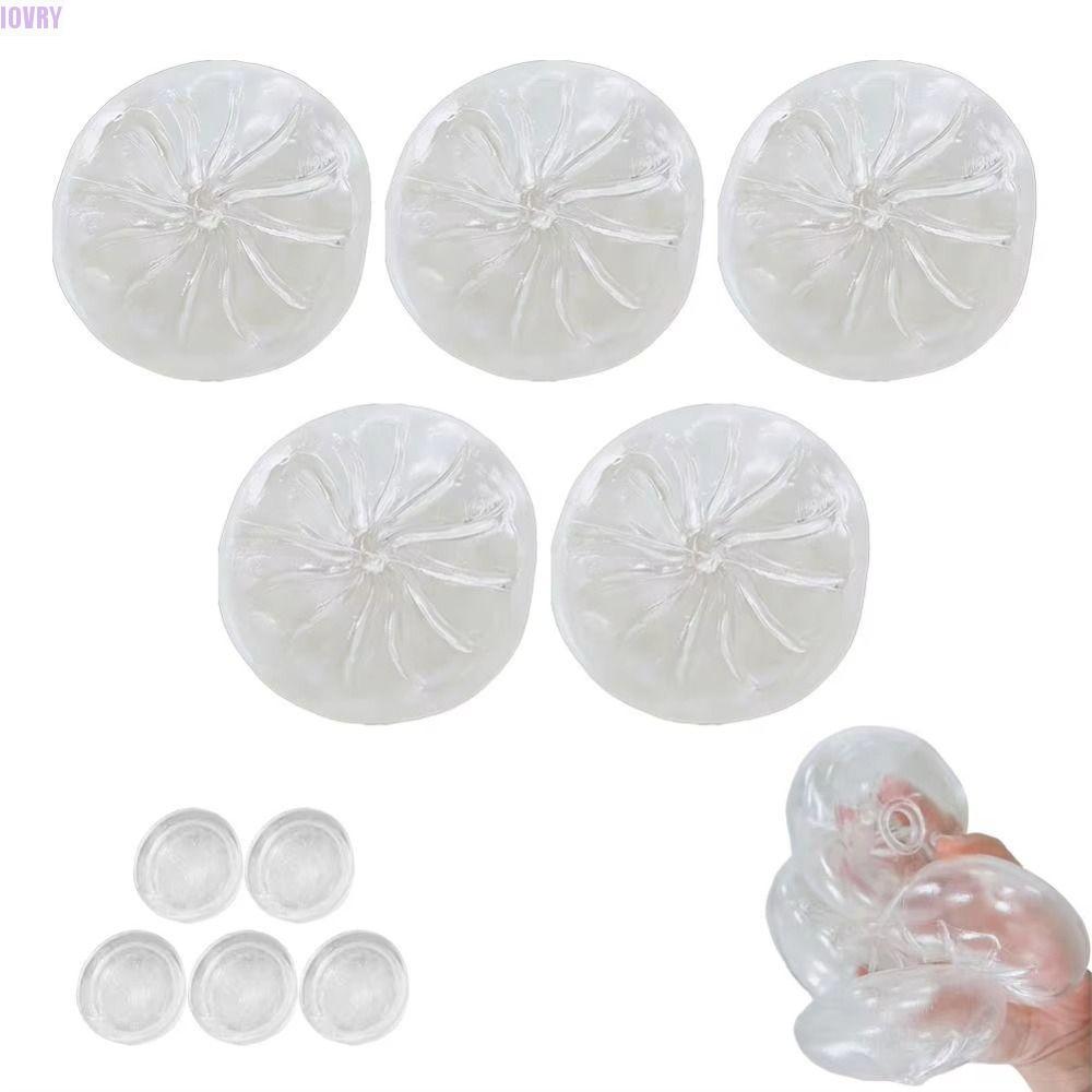 IVORY Dumpling Squishy, พร้อมปลั๊ก Sensory Fidgets DIY Steamed Bun, Slow-rebound Soft TPR Blank Craft อาหารจําลอง DIY Empty Ball ผิวผู้ใหญ่เริ่มต้น