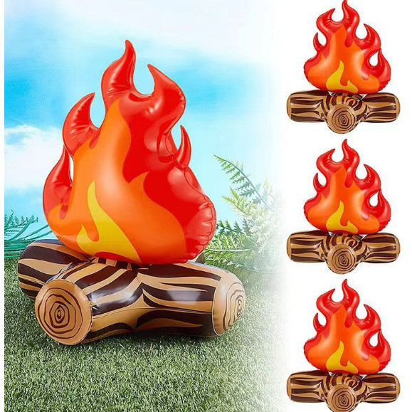 3 ชิ้นขนาดใหญ่ Campfire บอลลูนสําหรับ Camp Bachelorette ตกแต่ง, ปาร์ตี้ธีมไฟ, การตกแต่งวันเกิด One H
