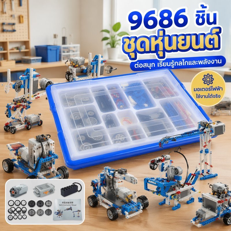 ชุดบล็อกตัวต่อหุ่นยนต์ทางเทคนิค 9686 ชิ้น ABS การศึกษา STEM ของเล่นเข้ากันได้กับ MOC