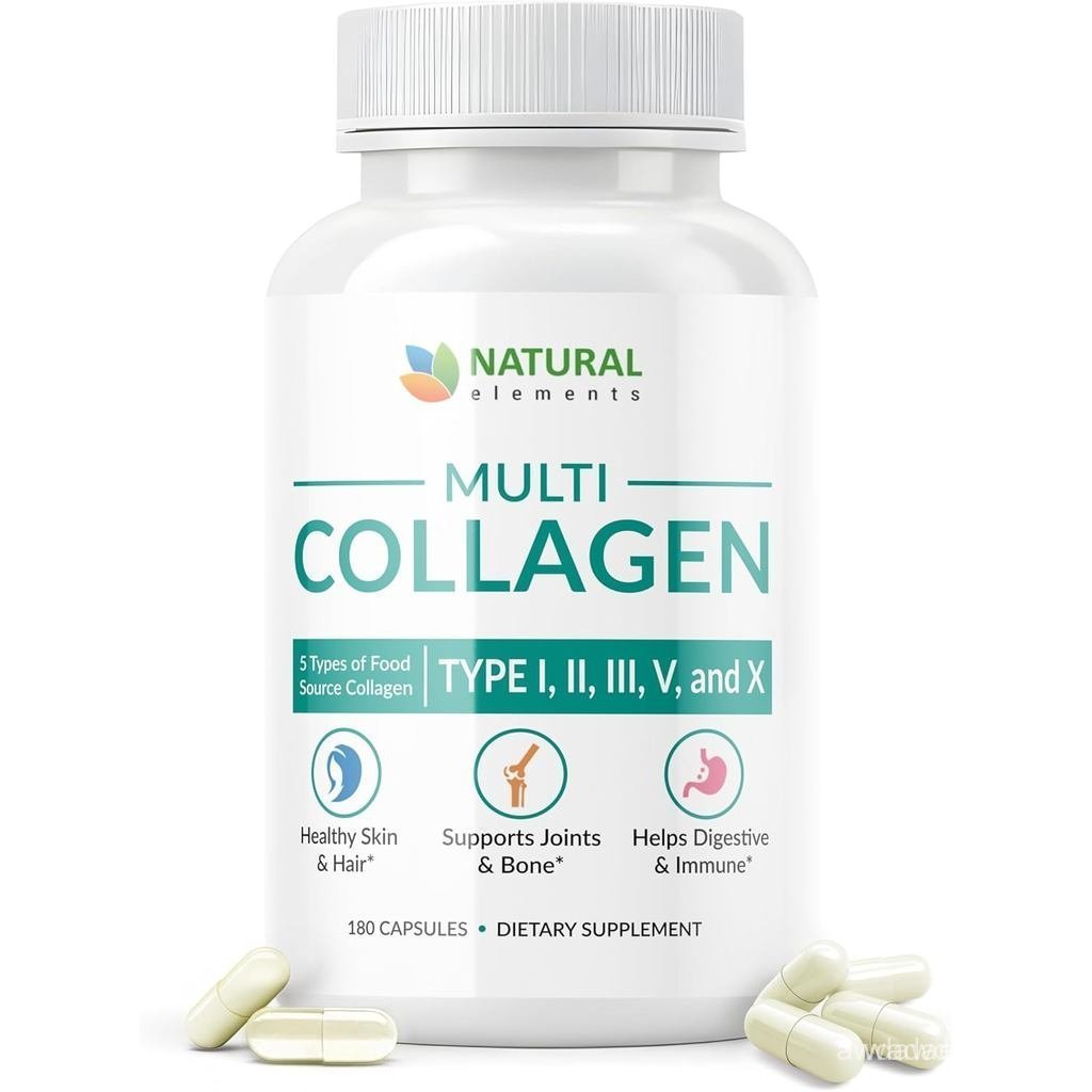Multi Collagen 180 Protein Capsules - Type I, II, III, V, Collagen Pills - Proprament Blend Eggshell