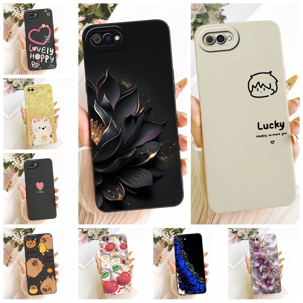 สําหรับRealme C2 กรณีน่ารักLuxury LoveตลกทาสีซิลิคอนสําหรับRealme RMX1941 RMX1945 RMX1943