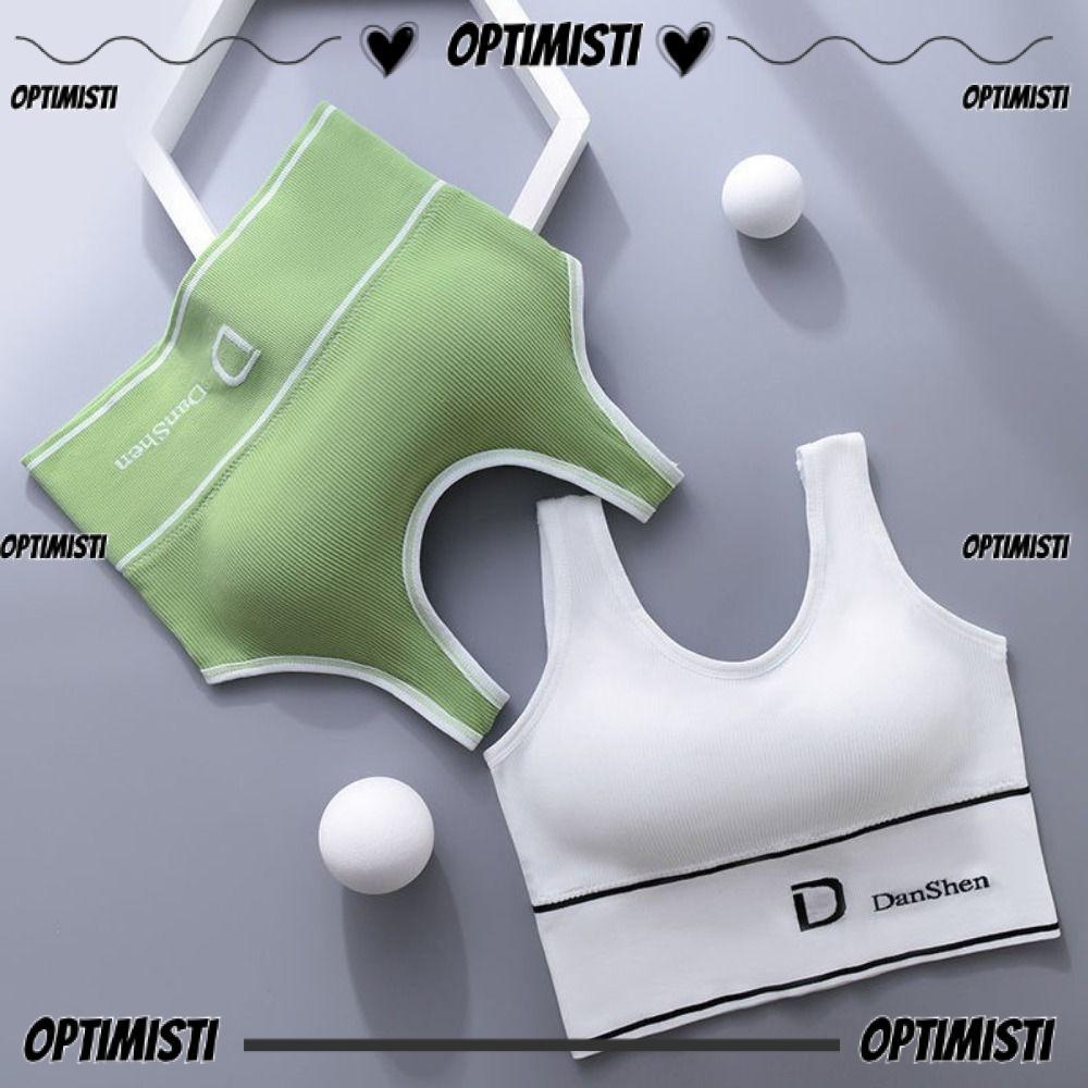 OPTIMISTI8E สปอร์ตบรา, เสื้อกั๊กกีฬาฐานเข้าชุดด้านหลัง, รูปตัวยูไม่มีแหวนเหล็ก Breathable Tube Top Y