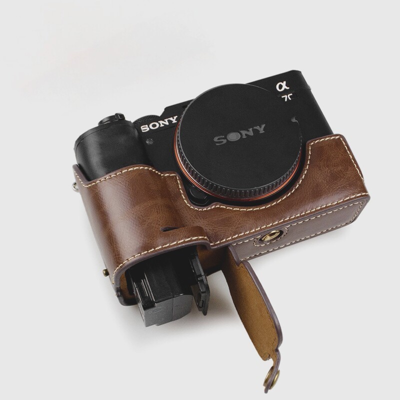 เหมาะสําหรับกระเป๋ากล้อง Sony A7C รุ่น a7c เคสหนังป้องกัน a7c Micro Single Anti-Collision ฐานกรณีกระ