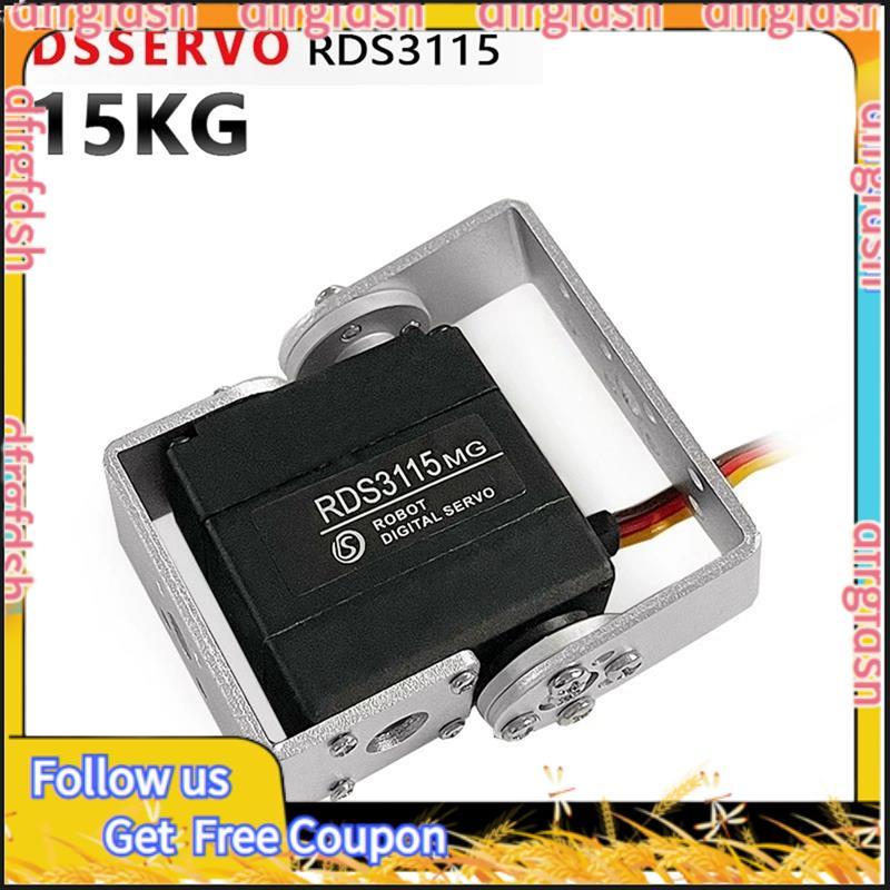 D&FMetal Gear Digital สําหรับหุ่นยนต์ Servo RDS3115 15KG Dual- Shaft สําหรับแขนหุ่นยนต์ Diy
