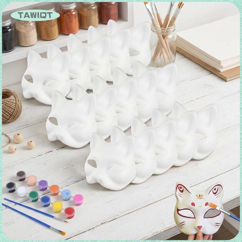 [tawiqt.th] หน้ากากแมวเปล่า DIY ชุดกระดาษมาส์กหน้าสัตว์สําหรับงานรื่นเริงสวมหน้ากากกิจกรรมศิลปะสําหรับเด็ก