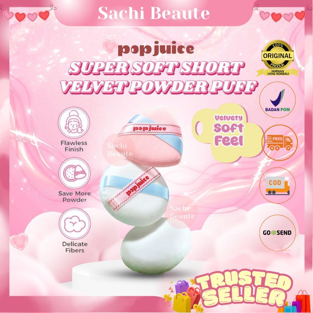 POPJUICE พัฟแป้งพัฟสั้นนุ่มพิเศษเป็นมิตรกับผิว