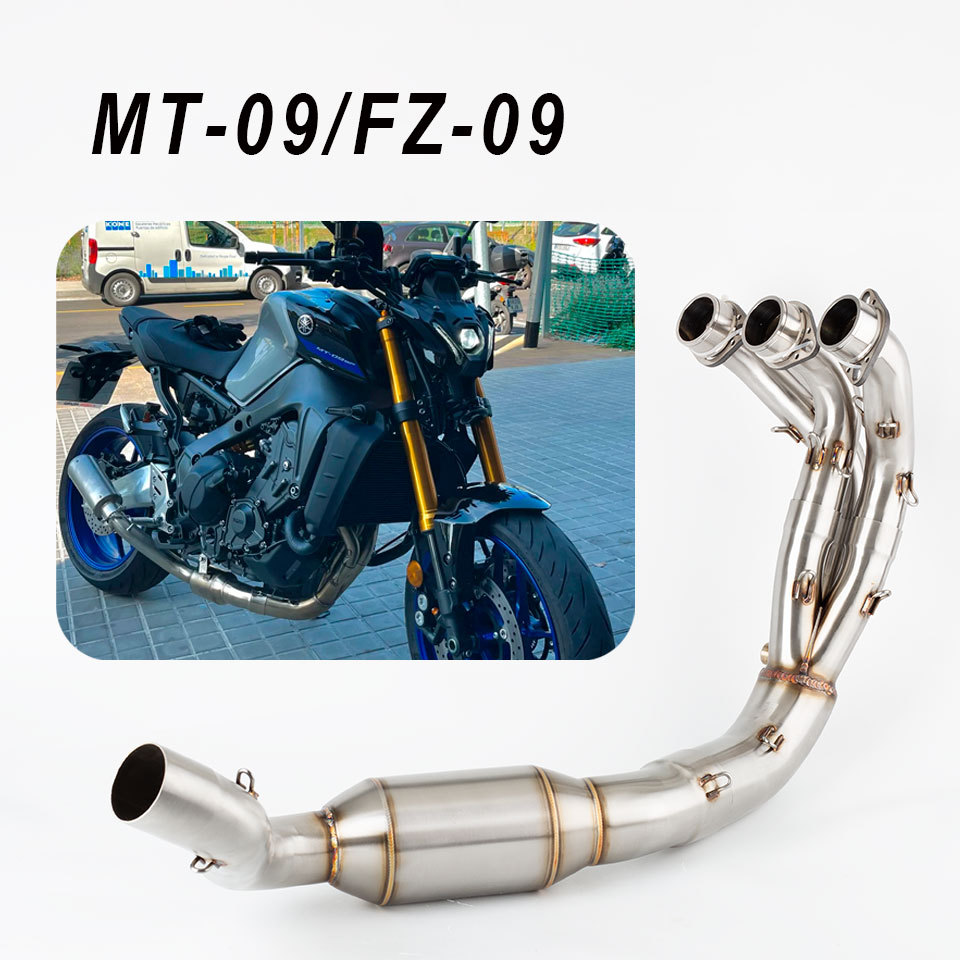 Fit สําหรับ Yamaha MT-09 FZ-09 header 2021-2023 สแตนเลสรถจักรยานยนต์ไอเสียระบบ Slip On Link ท่อ MT09