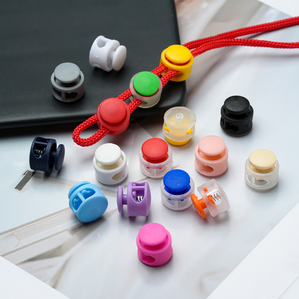 St.kunkka พลาสติกล็อคสายไฟสปริงสลับ Stopper รูเดียว Drawstring End คลิปล็อค Pin Fastener DIY เย็บอุปกรณ์เสริม — صورة 8