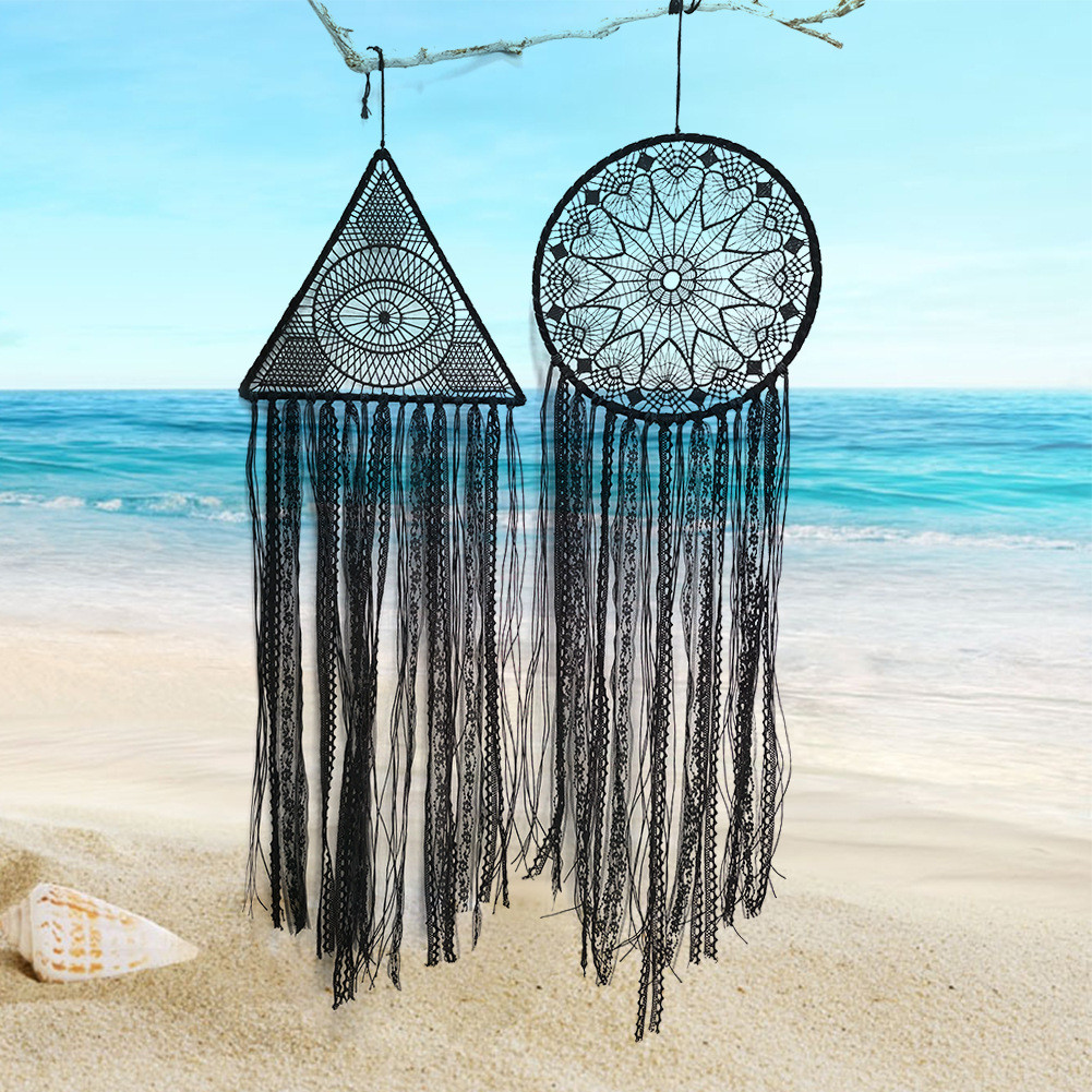Black Dream Catcher Dream Catcher Dream Catcher Wind Chimes ตกแต่งบ้านจี้ของขวัญ