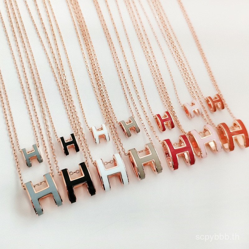 สร้อยคอตัวอักษร High-End หญิงหนาทอง Clavicle Chain จี้เคลือบ Niche FSB8