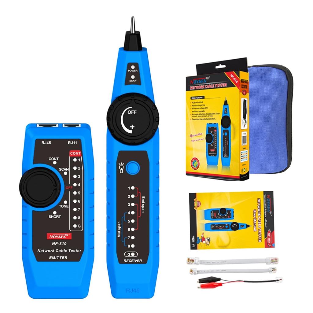 NOYAFA NF-810 เครื่องทดสอบสายเคเบิลเครือข่ายมัลติฟังก์ชั่น, Ethernet LAN Network Wire Tracker พร้อมไ