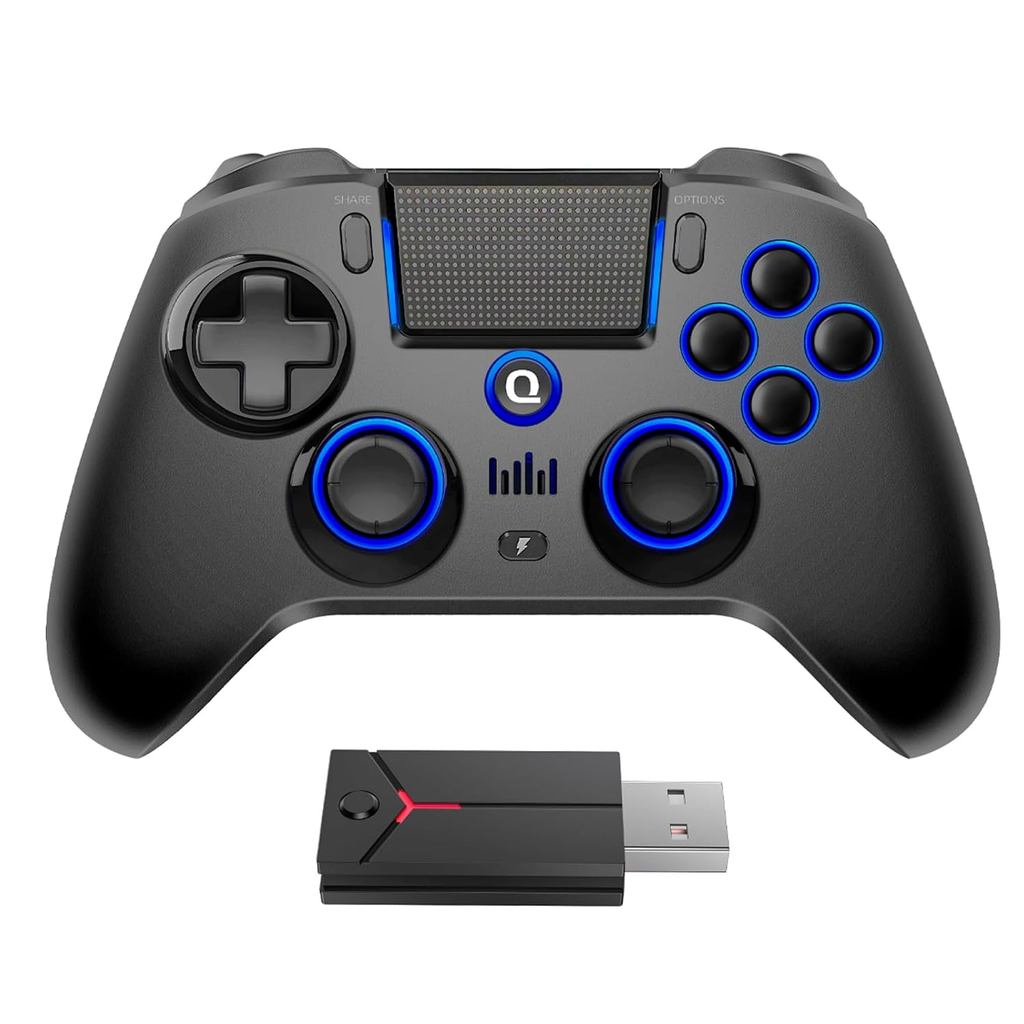 คอนโทรลเลอร์ไร้สาย QRD Spark N5 สําหรับ PS5/PS4/PC - รวมตัวแปลงอะแดปเตอร์ไร้สาย QRD PS5, จอยสติ๊กเอฟ