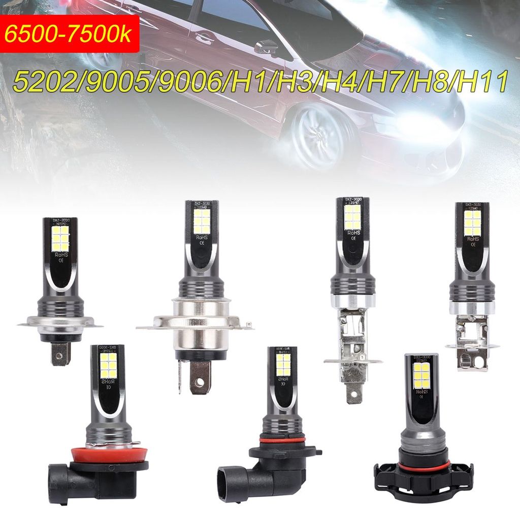 H11/H8/9005/9006/H1/H3/H4/H7 6500K 1200LM IP68 หลอดไฟหมอก LED กันน้ํา