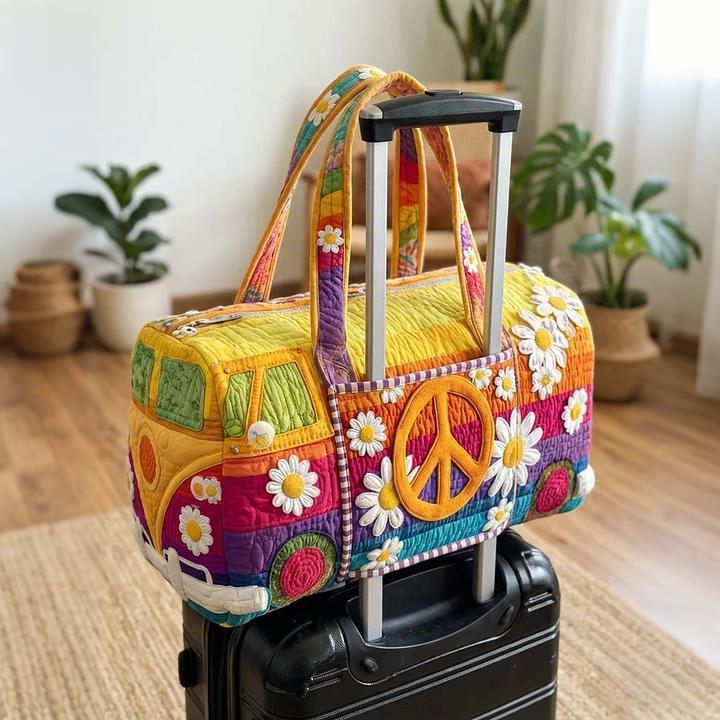 กระเป๋าเดินทาง Bus Series แฟชั่นพิมพ์ Quilted Cotton กระเป๋าเดินทางสามารถรถเข็นกระเป๋า G384-1