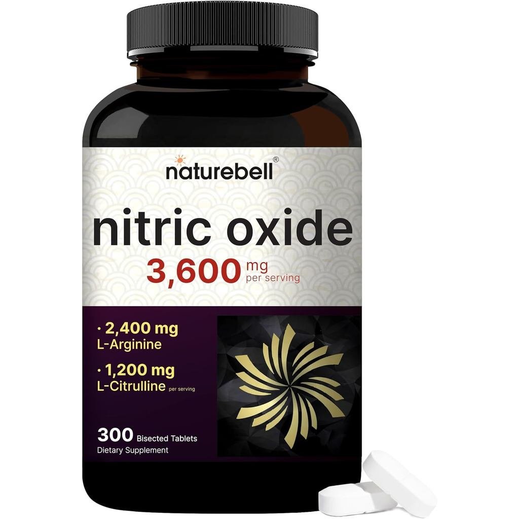 NatureBell Nitric Oxide อาหารเสริมสําหรับผู้ชายและผู้หญิง – สูตร Pre-Workout พร้อม L-Arginine & L-Ci