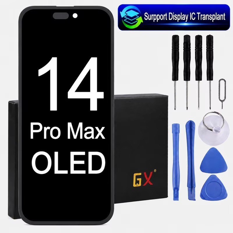 Original GX OLED หน้าจอเปลี่ยน HARD จอแสดงผล LCD สําหรับ 14 Pro Max ราคาโรงงาน