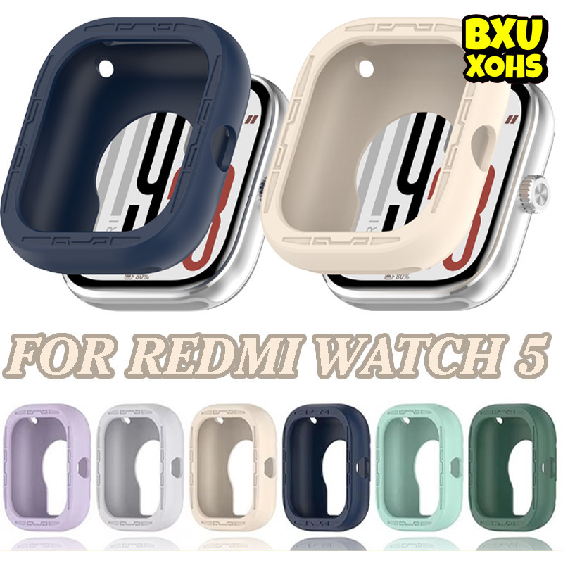 กรณีซิลิโคน for Xiaomi Redmi Watch 5 ยางป้องกันหน้าจอ อุปกรณ์เสริมฝาครอบกันชน for Smartwatch Redmi Watch 5