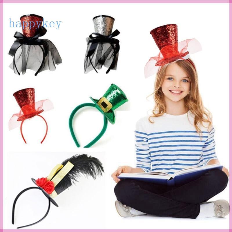 Hap Kids Fascinator หมวกแถบคาดศีรษะอเนกประสงค์ Tophat ผม Hoop สําหรับปาร์ตี้ฮาโลวีน
