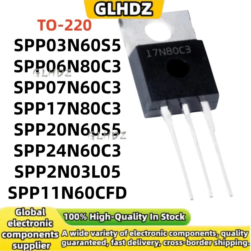 ต้นฉบับ 5units SPP03N60S5 SPP06N80C3 SPP07N60C3 SPP17N80C3 SPP20N60S5 SPP24N60C3 SPP2N03 SPP02P01P20