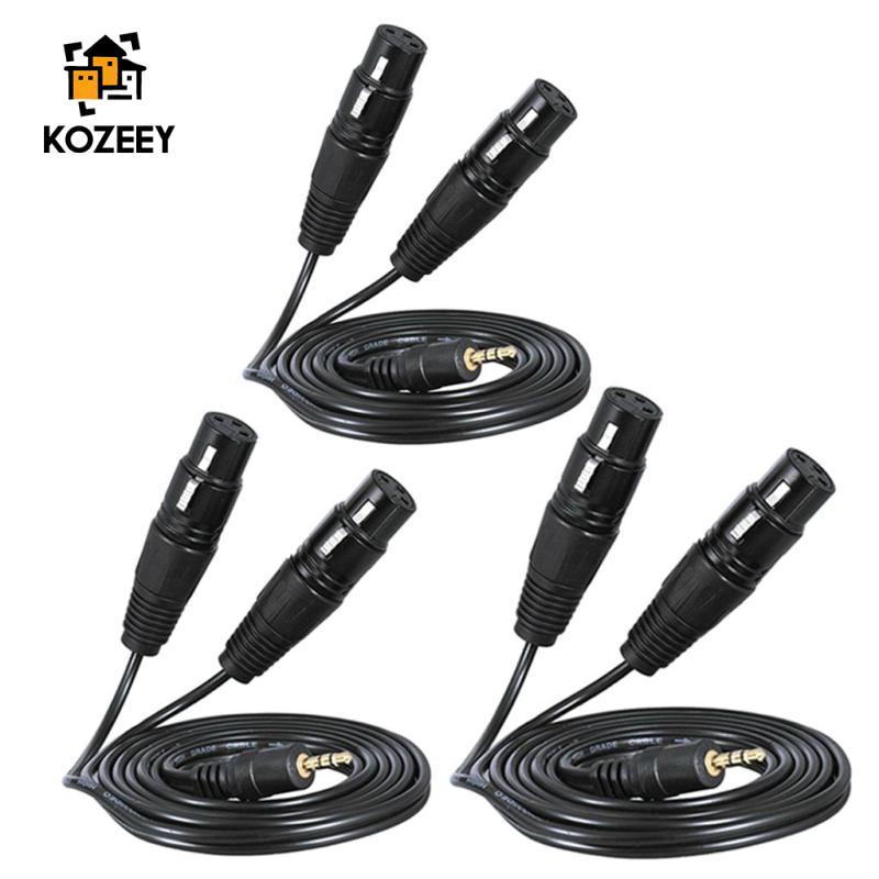 [KOZEEY] อาชีพ 1/8 นิ้ว TRS Male to Dual XLR Male Splitter Patch Cable สีดํา
