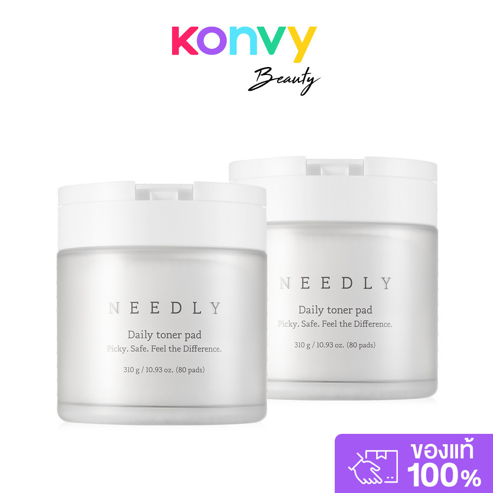 NEEDLY Double Pack Daily Toner Pad [80 Pads x 2pcs] โทนเนอร์แผ่นอัดแน่นไปด้วยคุณสมบัติเพื่อผิว จากนีดลี่.