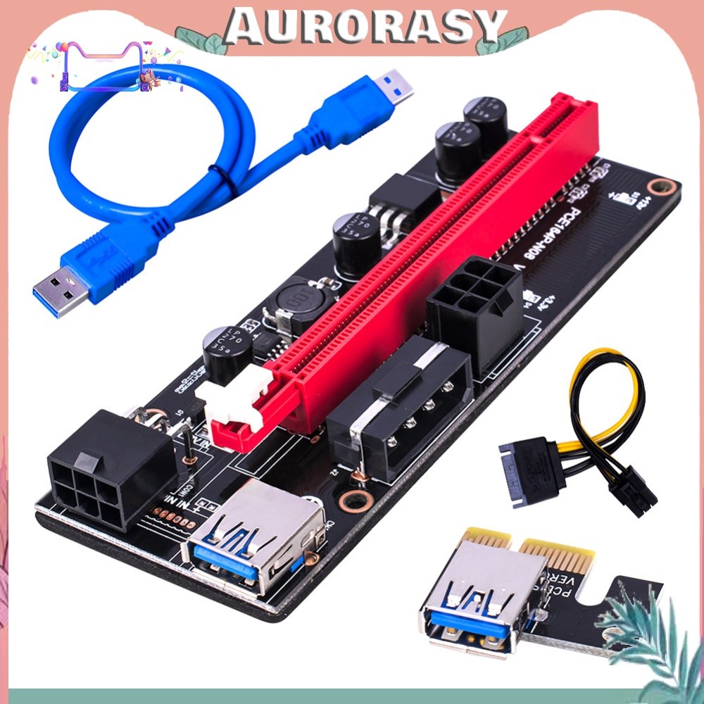 [AURORASY]Ver 009S USB 3.0 PCI-e Riser PCIe PCI Express 1X ถึง 16X Extender การ์ดอะแดปเตอร์