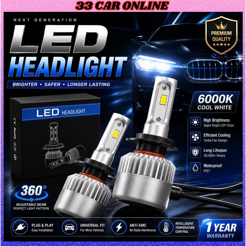 KOREA S2 รถ LED HEADLIGHT H1 H3 H4 H7 H8/H9/H11 9005 9006