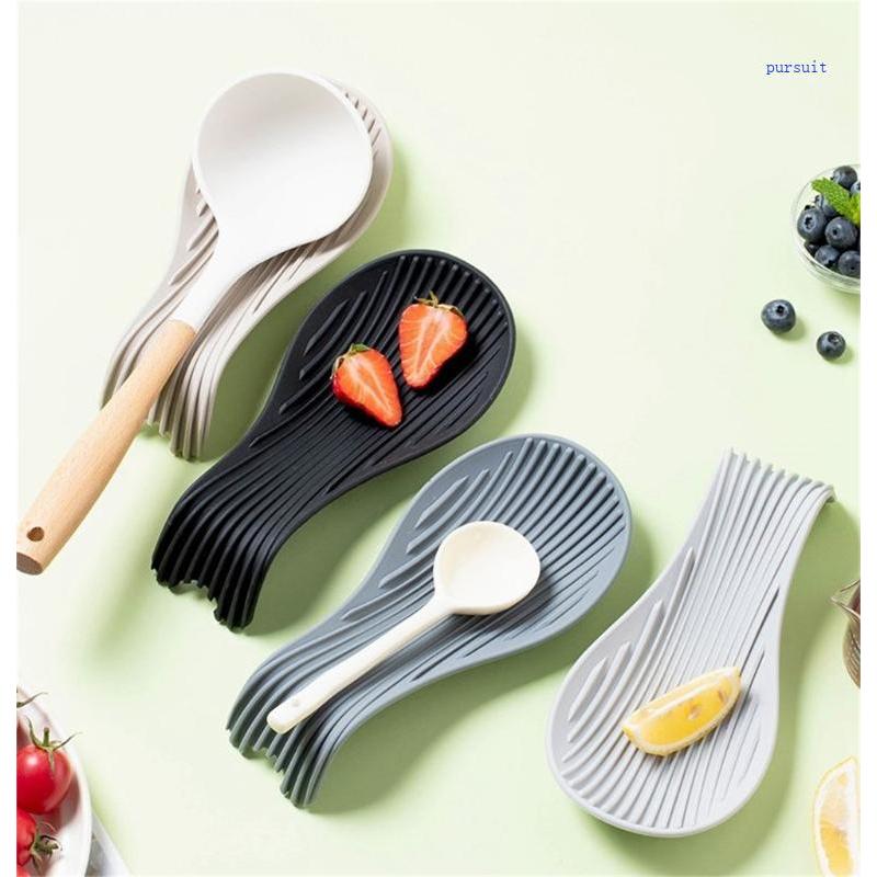 SUIT* Functional Utensils Storage Stand Kitchen Spoon Holder Silicone Spoon Cushions Efficient Large