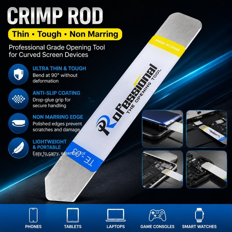 มีแพ็ก 10 ชิ้นให้เลือก Opening Tool TE-03 แผ่นแกะจอมือถือ โลหะบางสองปลาย ช่วยเข้าร่องจอ ถอดฝาหลัง งานซ่อมโทรศัพท์