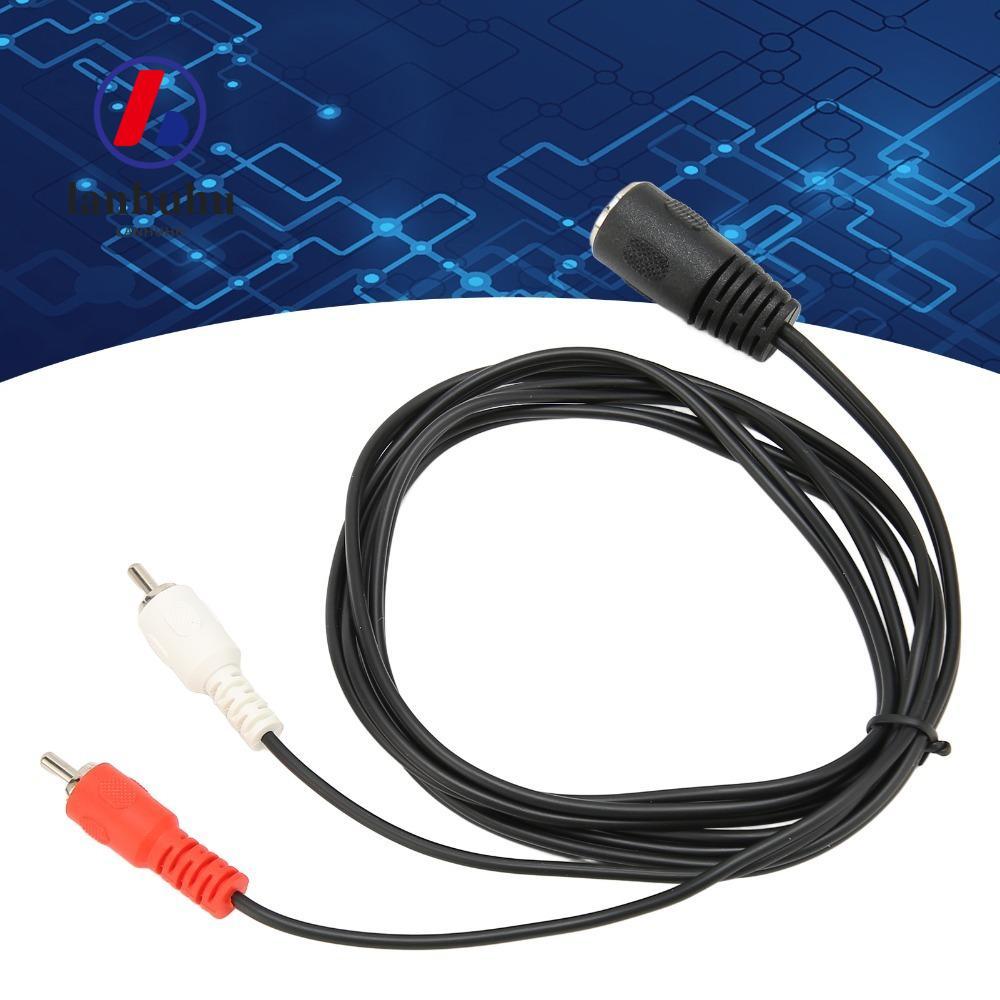 LANHU DIN 7 Pin Female to Dual RCA Male Cable, ยืดหยุ่น 1.5 m/4.9ft Sound Adapter Cable, Professiona