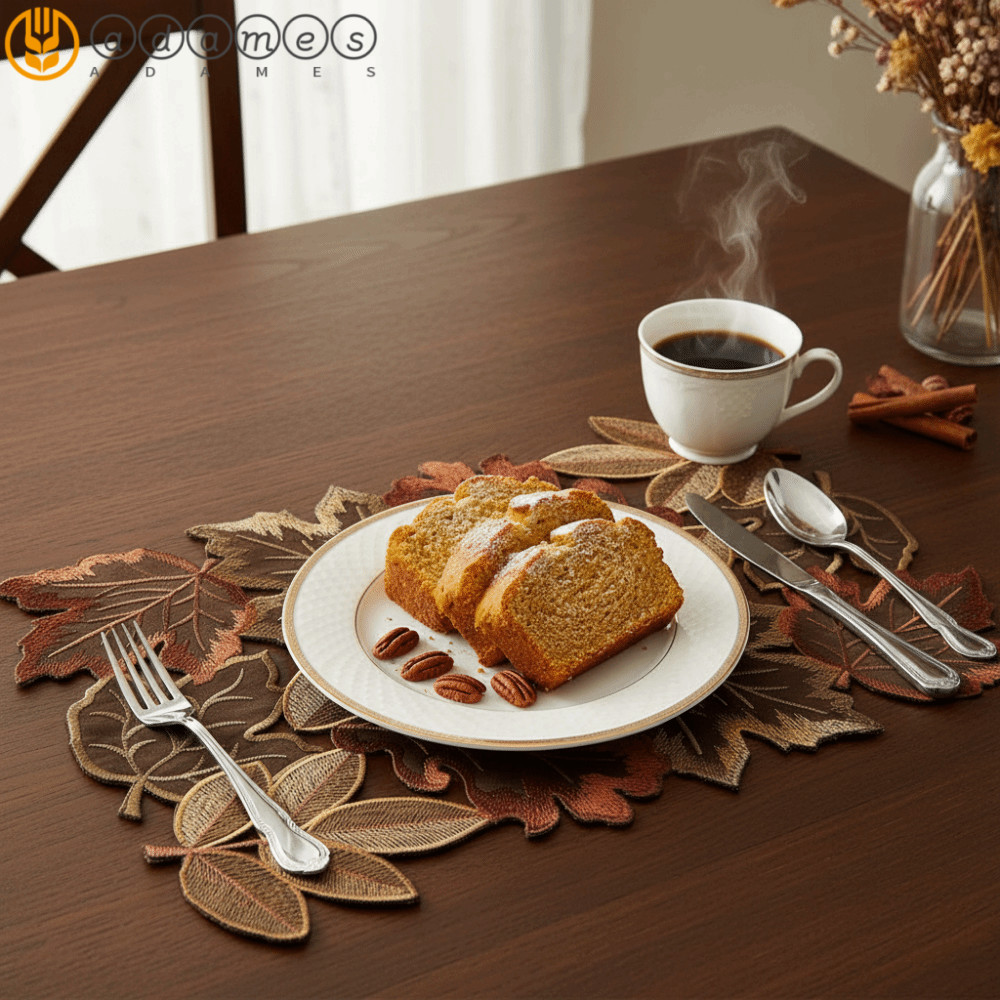 ADAMES Maple Leaf ปักตาราง Runner,สไตล์ชนบทสี่เหลี่ยม Maple Leaf Placemat, Party Dinning ผ้าปูโต๊ะ H