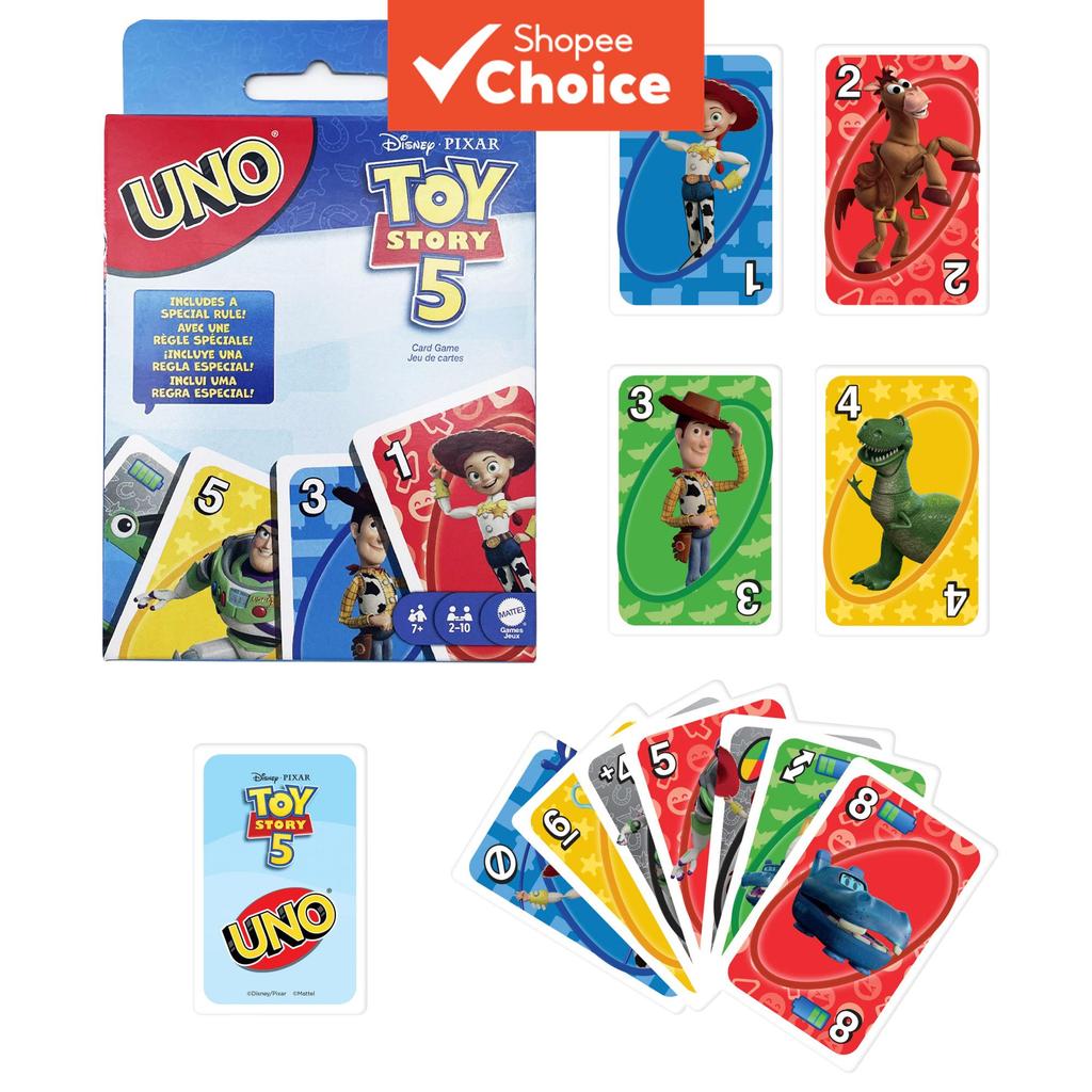 UNO Disney Pixar Toy Story 5 การ์ดเกม Family Party การ์ดเกมสะสมเกมกระดานเด็กผู้ใหญ่ของขวัญ