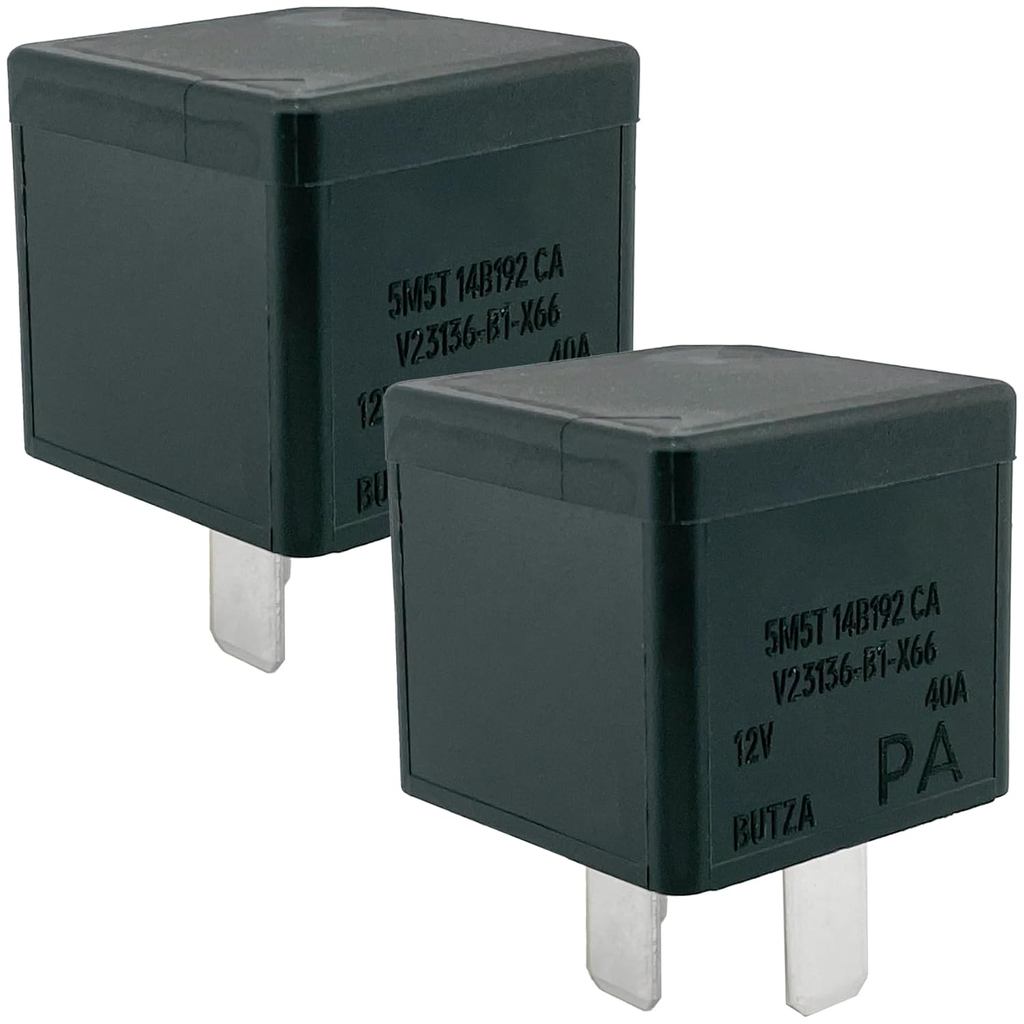 2-Pack V23136-B1-X66 5M5T 14B192 CA รีเลย์ – 40A 12VDC 4-Pin SPST รีเลย์ยานยนต์ – เข้ากันได้กับ Asto