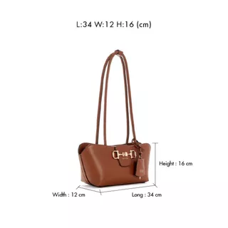 GUESS กระเป๋า รุ่น VG991008 JANIE SHOULDER SATCHEL สีน้ำตาล