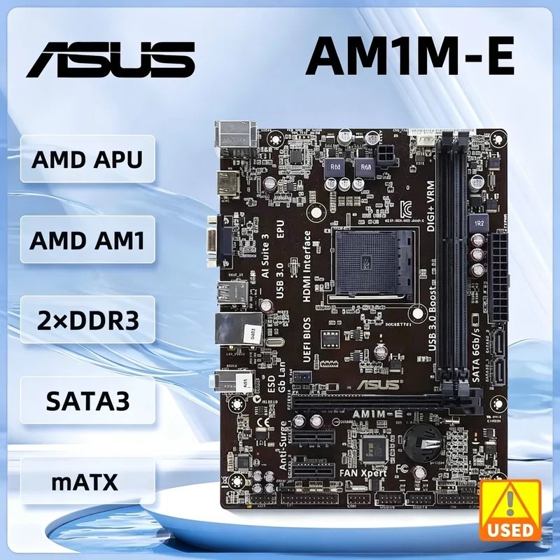 ASUS AM1ME เมนบอร์ด AMD AM1 รองรับ Athlon-5370 Sempron-2650 3850 ซ็อกเก็ต AM1 DDR3 32GB Micro ATX