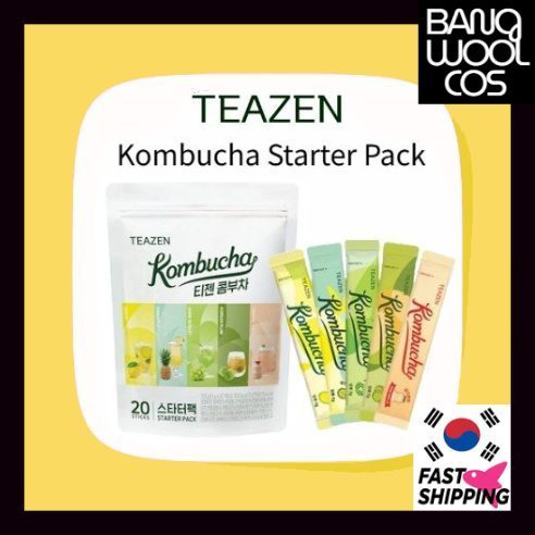 [TEAZEN] Kombucha Starter Pack 20 Sticks + Lemon, Pineapple, Shine Muscat, Plum, Yogurt Made in Kore