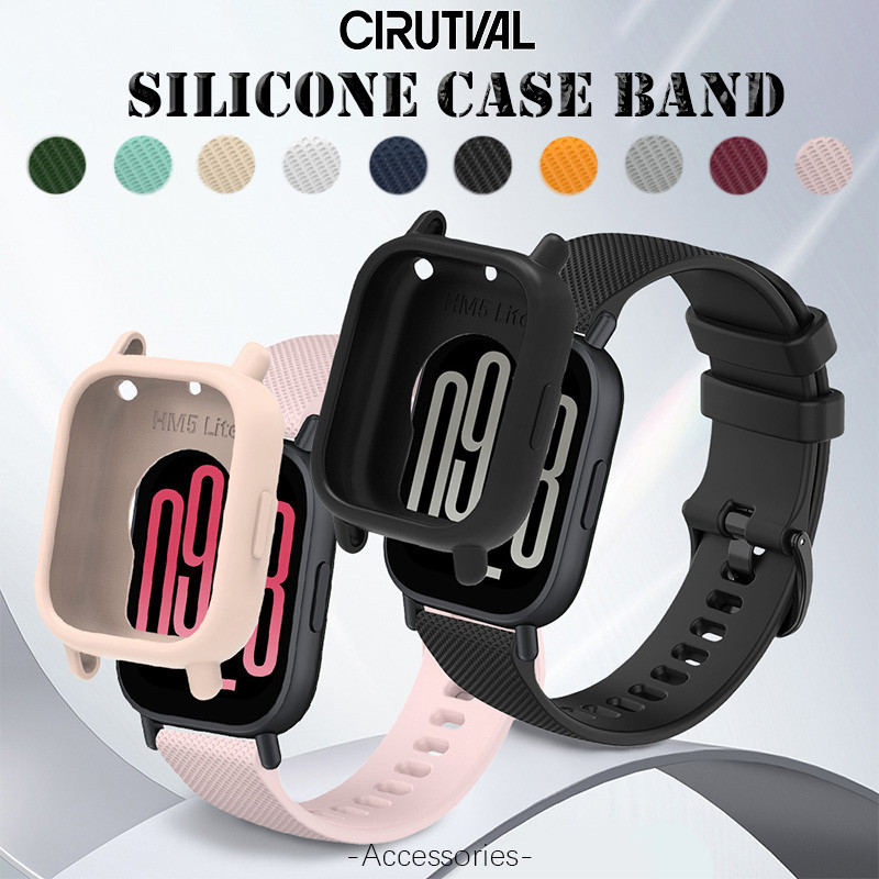 สายรัดซิลิโคนนุ่ม พร้อมเคสปกป้องกันกระแทกหน้าจอ อุปกรณ์เสริมนาฬิกา for Redmi Watch 5 Active / Xiaomi Redmi Watch 5 Lite