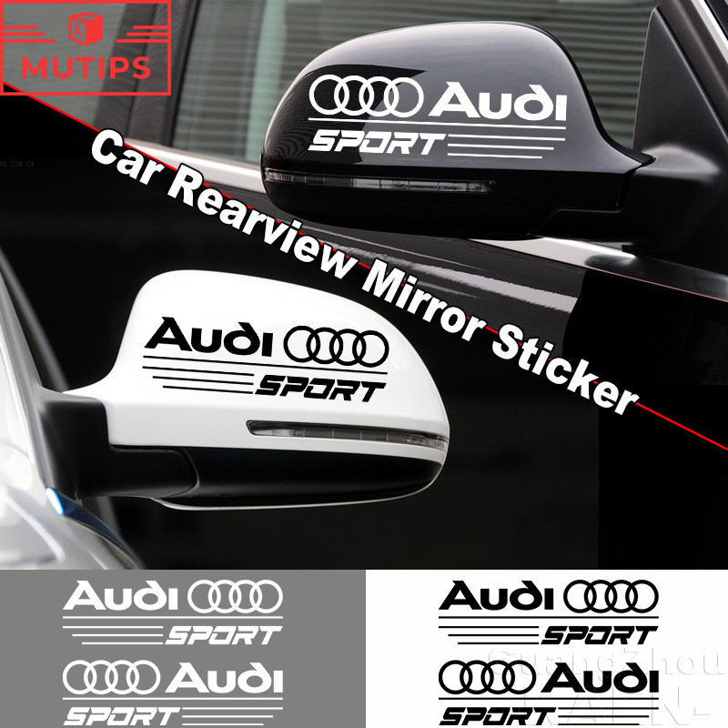 Audi สติกเกอร์กระจกมองหลังรถ ตกแต่งกระจกด้านข้าง รอยขีดข่วน กันน้ํา รูปลอก สติกเกอร์รถ Car Sticker A