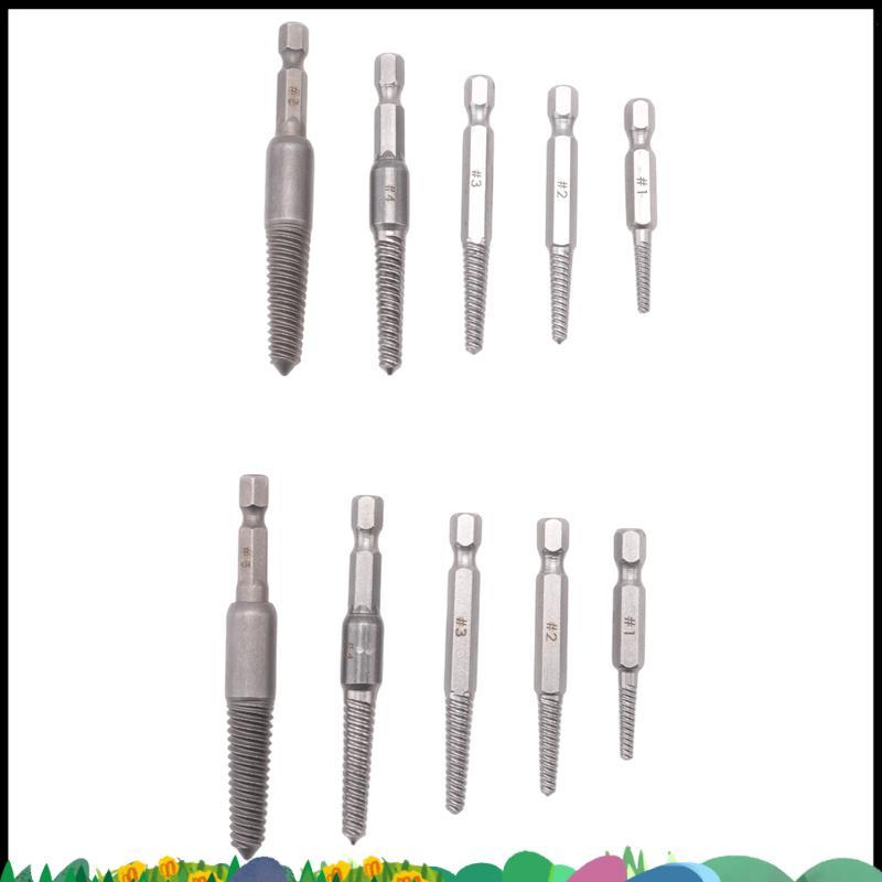 Super Screw Extractor Set,10 ชิ้น Screw Extractor,1/4 นิ้ว Hex Shank Broken Screw Remover & Extracto