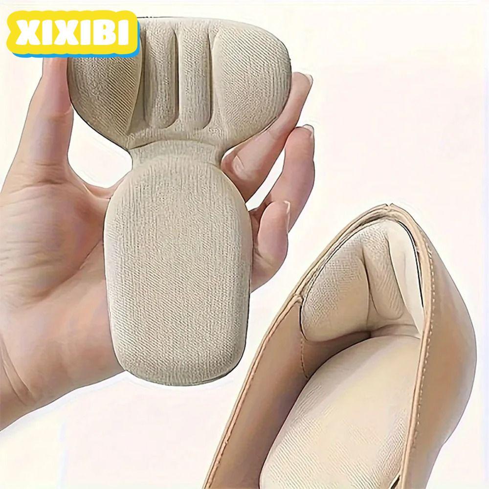 XIXIBI Heel Cup Insert, T-Shaped หนาโฟมวัสดุฟองน้ําโฟม Heel Pad, ทนทานลื่นความยืดหยุ่นสูง Double-Lay