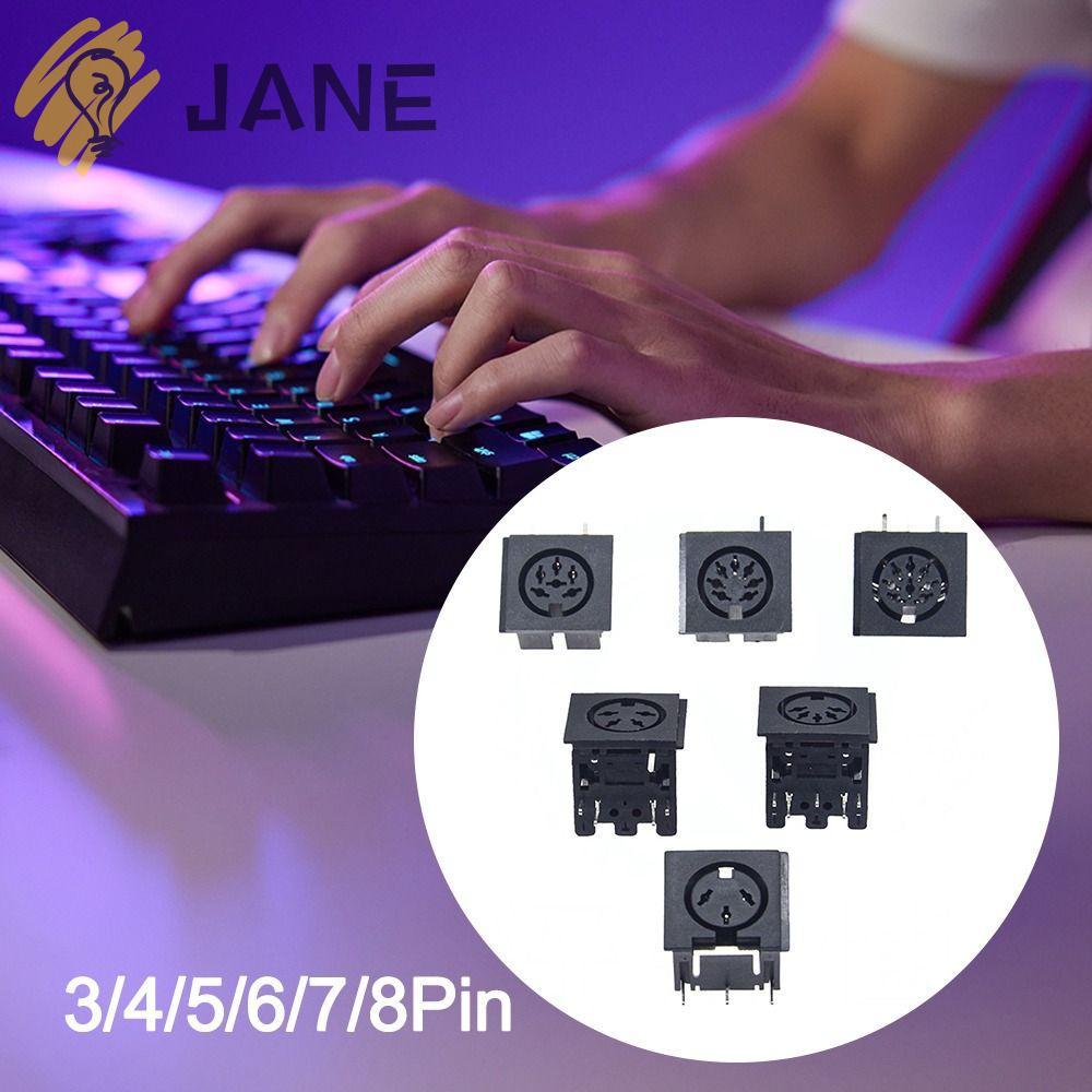 JANE DIN หญิงซ็อกเก็ตเชื่อมต่อ, 3 4 5 6 7 8 Pin 4 5 6 8 เสา DIN Mini Jack, DIN ซ็อกเก็ต 4P/5P/6P/7P/