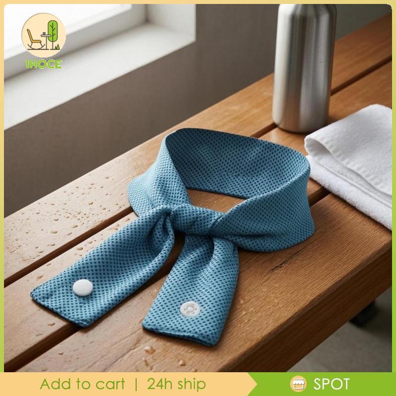 [Ihoce] Breathable Cooling Sports Scarf Athletic Neck Towel Handy Sweat Sky Blue