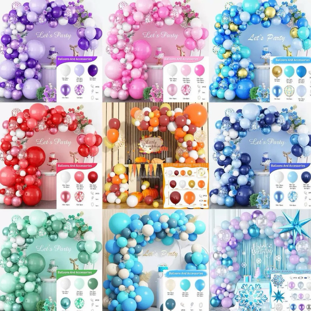 ชุดซุ้มลูกโป่ง DIY คละขนาด 150ลูก พร้อมอุปกรณ์ครบ ชุดลูกโป่งวันเกิด Balloon ตกแต่งงานปาร์ตี้