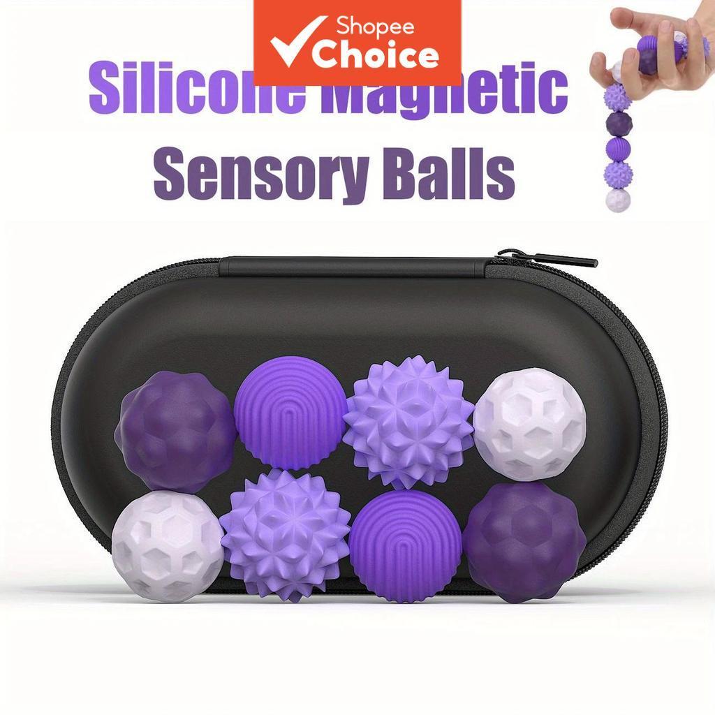 Magnetic Sensory Stress Ball สําหรับความวิตกกังวล ADHD ออทิสติกบรรเทาซิลิโคน Fidget ของเล่น 4-12 ชิ้นชุดของขวัญ