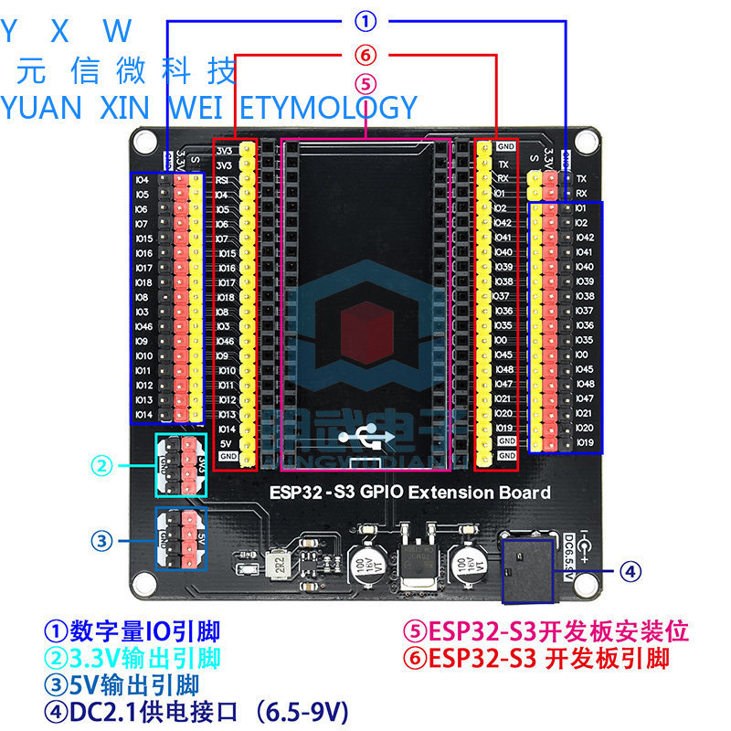 บอร์ดพัฒนา IoT ESP32 รองรับ ESP32-S3 บอร์ดขยาย GPIO บอร์ดขยาย