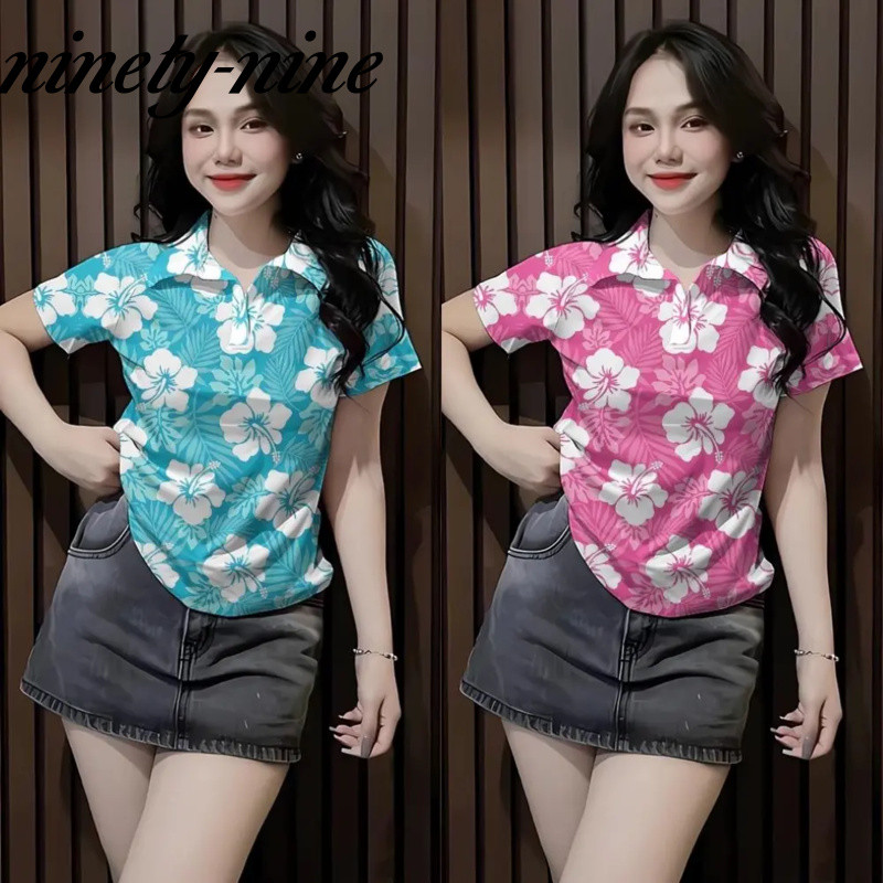 2026 แฟชั่น Y2K Aesthetics Ladies Polo Short Top 3D Short Sleeve Slim-fit Street Style