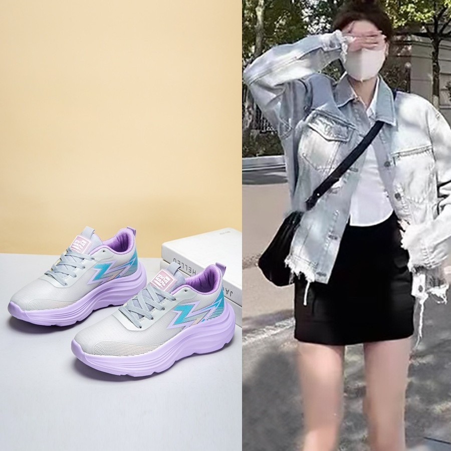 รองเท้าวิ่งกีฬา Soft Sole Breathable Upper Shock Absorption