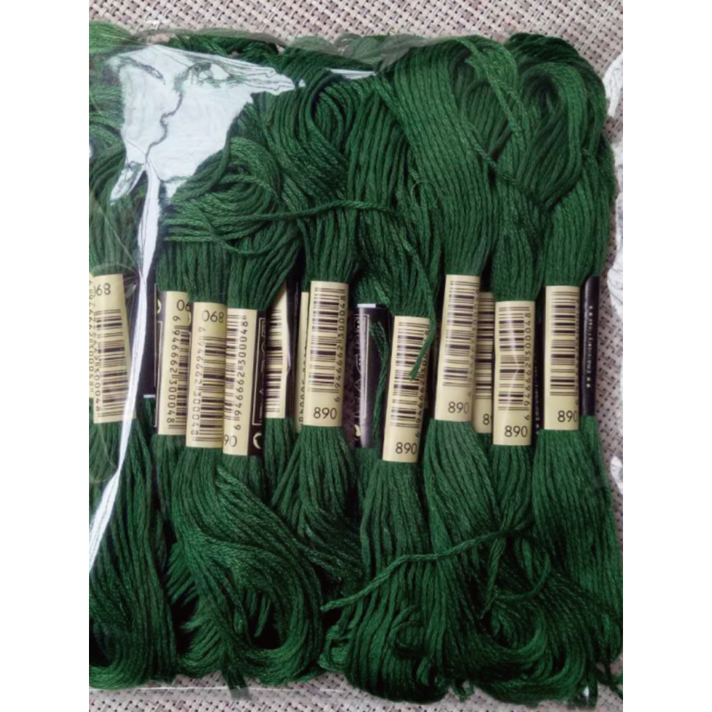 ด้ายเย็บปักถักร้อยปักครอสติช 890 ด้ายเบอร์ 10 ชิ้นแต่ละชิ้น 8 เมตร 6 Strands เสริมสายไฟด้าย Insole เ