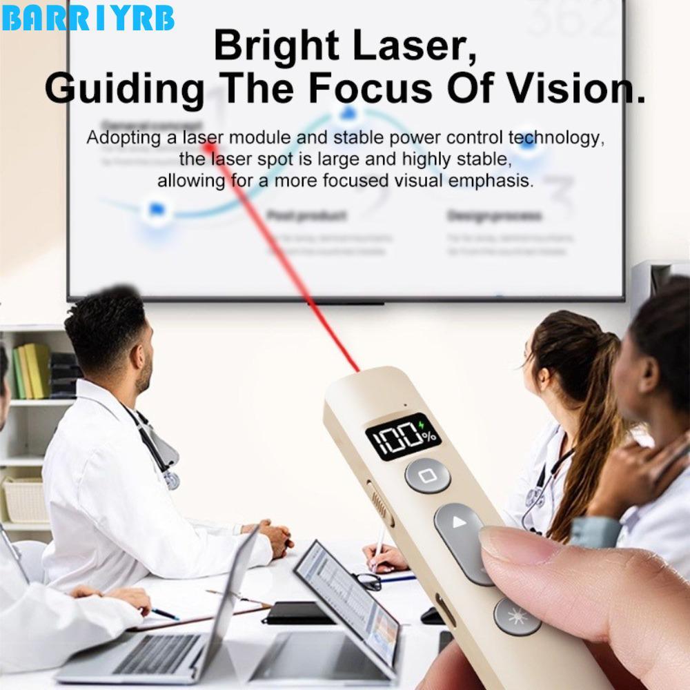 BARR1YRB Laser Pointer Clicker, 2.4GHz Meeting Wireless Flip Pen Clicker, รีโมทคอนโทรลอินฟราเรด Remo