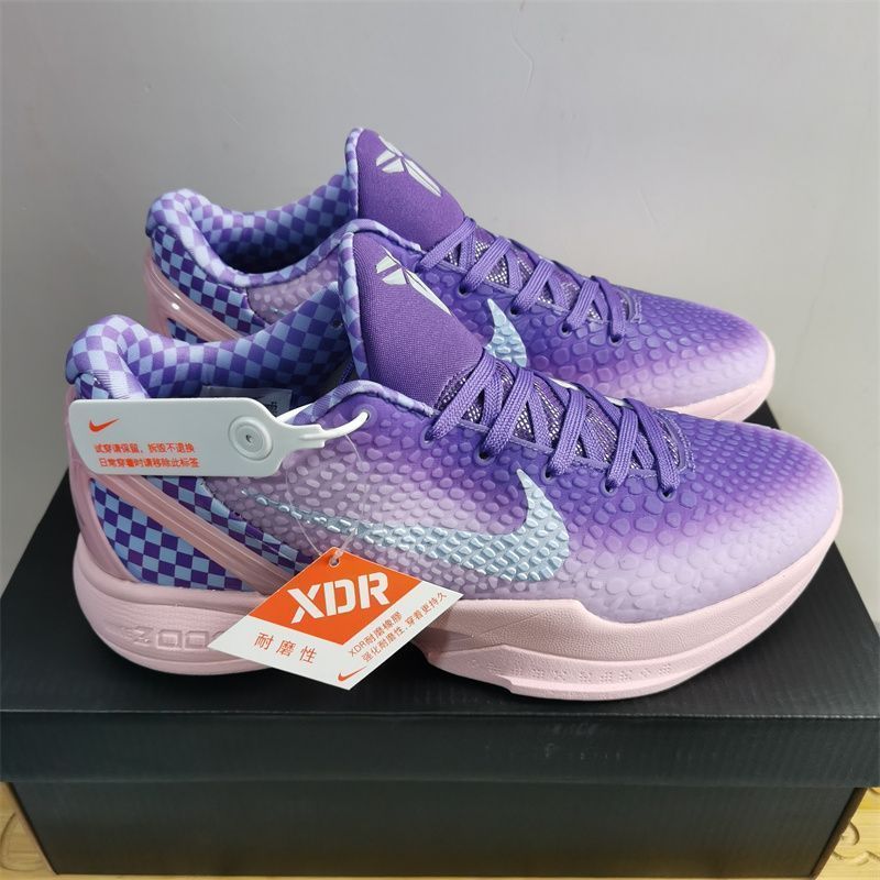 สินค้าใหม่ Kobe 6 Gradient สีม่วง Kobe 6 สีเขียว Hornet รองเท้าบาสเก็ตบอล Low-Top ผู้ชายผู้หญิง Air 